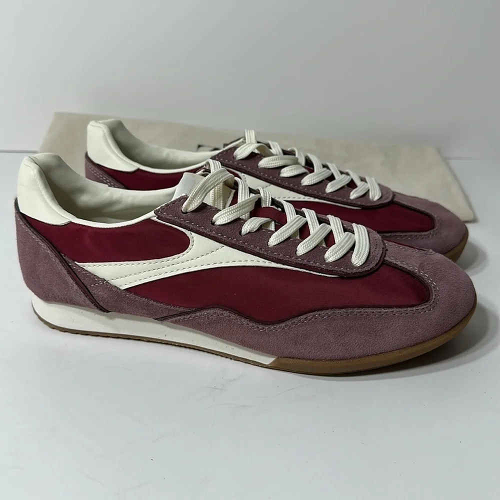 Zara Men's Maroon and Cream Sneakers - Picture 4 of 17